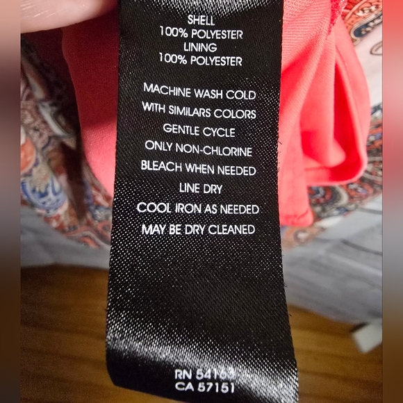 Jessica Howard Coral and Blue Paisley Knee Length Dress Size 12 - Picture 6 of 6